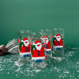 Vintage Santa Drinks Glasses, Set of 4