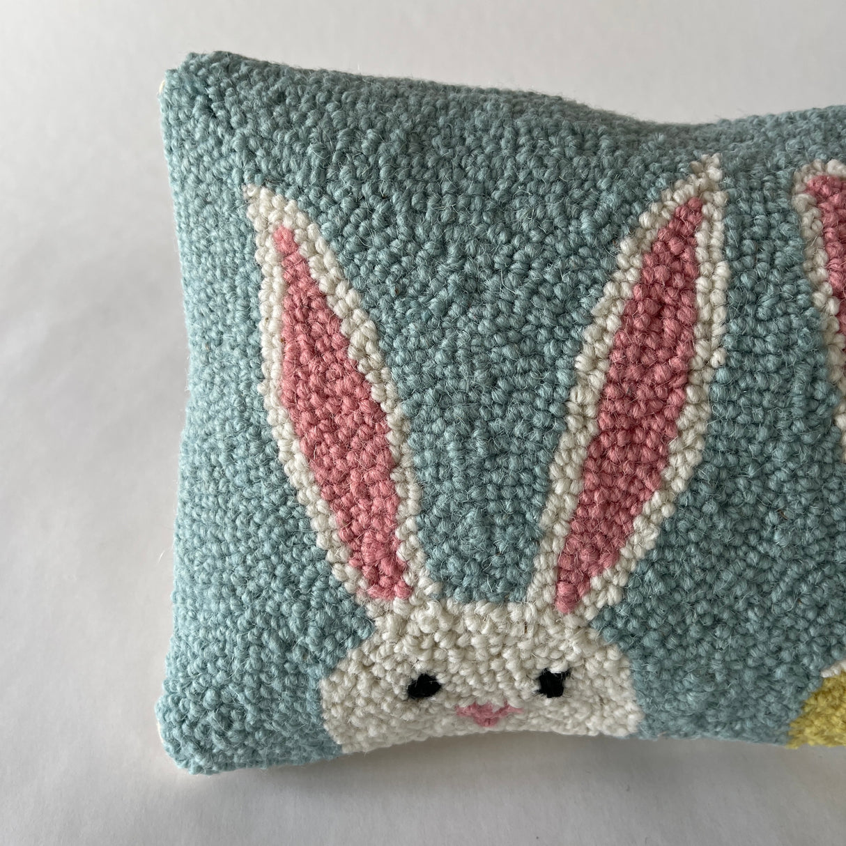 Bunny Duo Hooked Wool Pillow