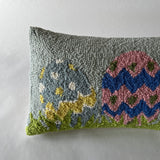 Easter Eggs Hooked Wool Pillow