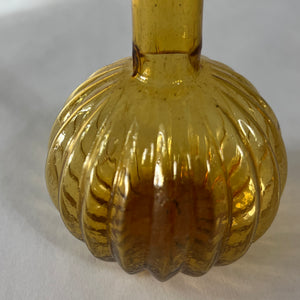 Yellow and Amber Glass Bud Vase