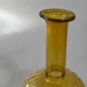 Yellow and Amber Glass Bud Vase