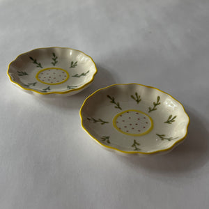 Petite Flower Ceramic Accent Dishes, Set of 2