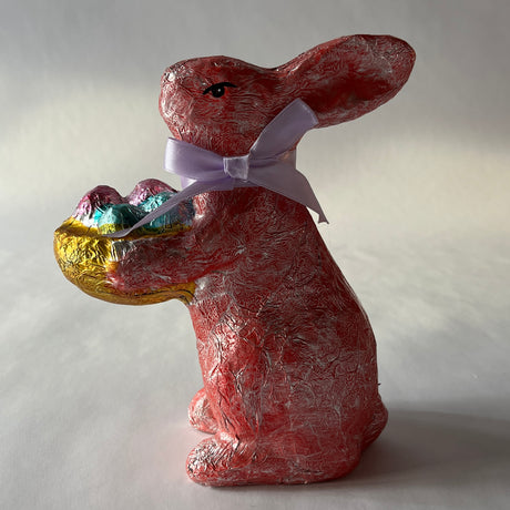 Bright Pink Foil Easter Bunny