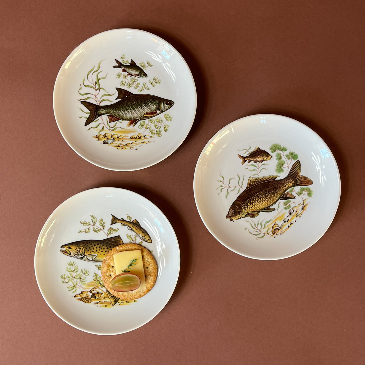 Vintage Fish Accent Plates, Set of 3