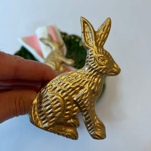 Bunny Gilt Metal Napkin Rings, Set of 2