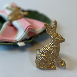 Bunny Gilt Metal Napkin Rings, Set of 2