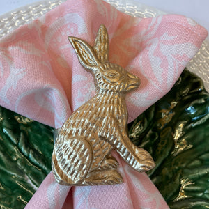 Bunny Gilt Metal Napkin Rings, Set of 2