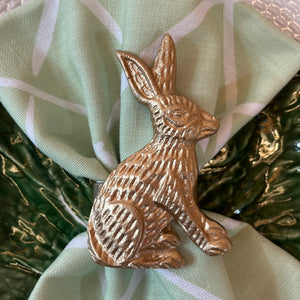 Bunny Gilt Metal Napkin Rings, Set of 2