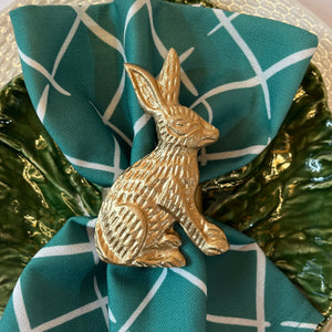 Bunny Gilt Metal Napkin Rings, Set of 2