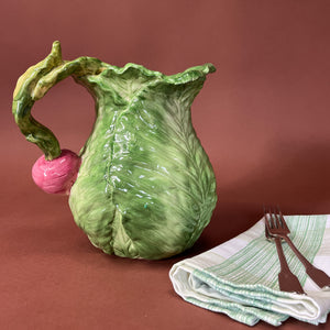 Vintage Ceramic Kale and Radish Pitcher