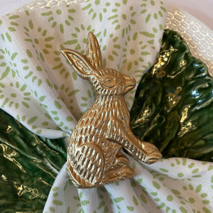 Bunny Gilt Metal Napkin Rings, Set of 2