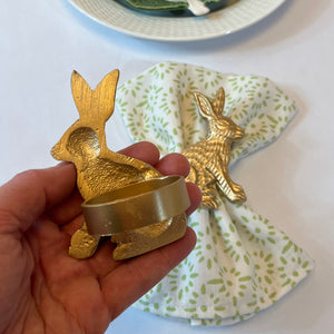 Bunny Gilt Metal Napkin Rings, Set of 2