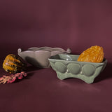 Vintage 1940s Green Ceramic Planters, Set of 2