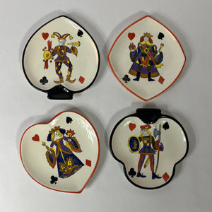 Deck of Cards Vintage Snack Plates, Set of 4