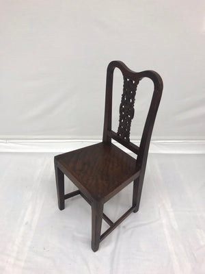 Vintage Early 20th-Century Chinoiserie Wood Hall Chair