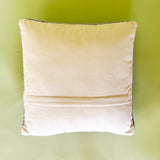 Square Hooked Wool Blue Bunny Pillow