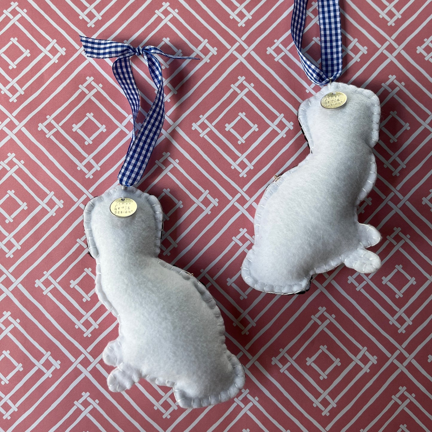 Felt Staffordshire Dogs Ornaments, Set of 2