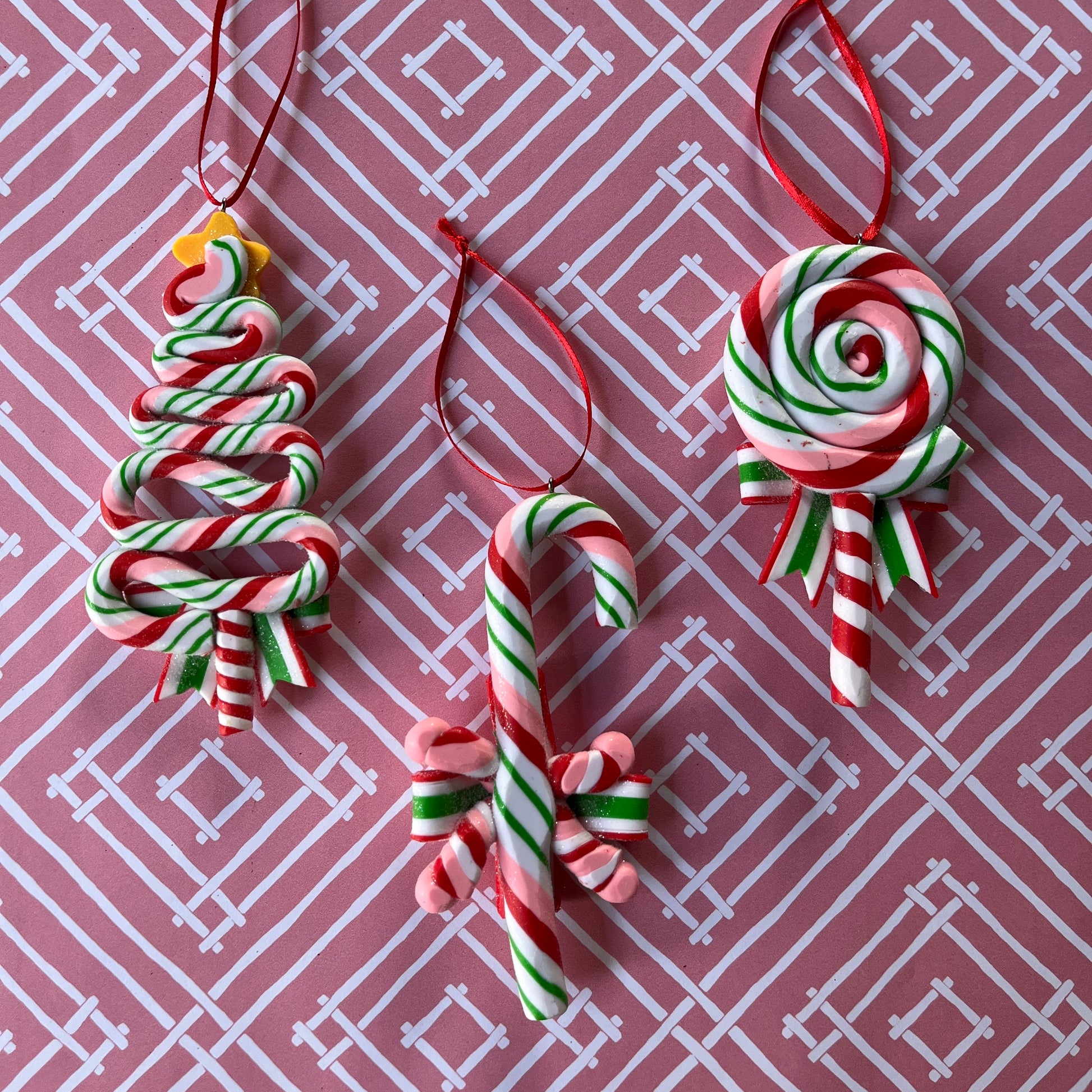 Candy Cane Christmas Glass Cup Gift Box