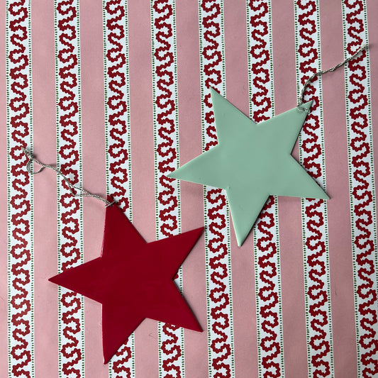 Red and Blue Metal Stars, Set of 2