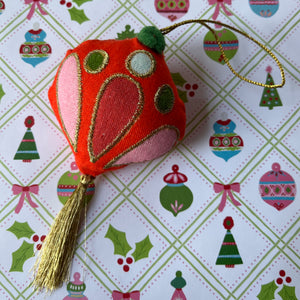 Fabric Pop Art Ornaments, Set of 5