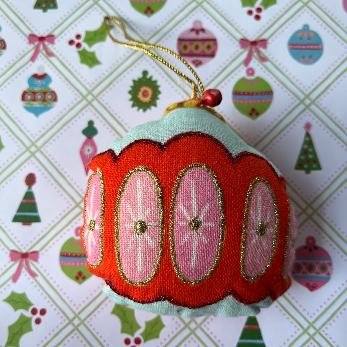 Fabric Pop Art Ornaments, Set of 5