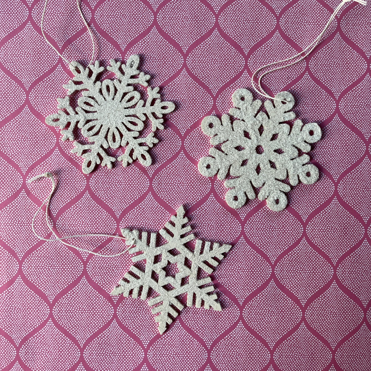Glitter Snowflakes 2, Set of 3