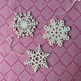 Wood Snowflake Ornaments, Set of 3 – Madcap Cottage