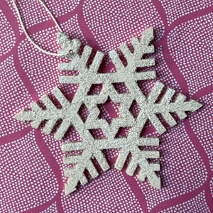 Glitter Snowflakes Christmas Ornaments, Set of 3