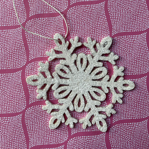 Glitter Snowflakes Christmas Ornaments, Set of 3