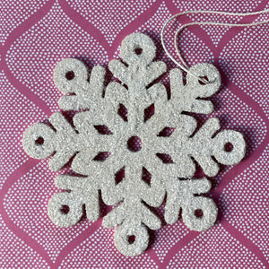 Glitter Snowflakes Christmas Ornaments, Set of 3