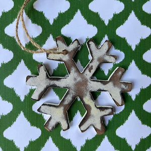 Wood Snowflake Ornaments, Set of 3