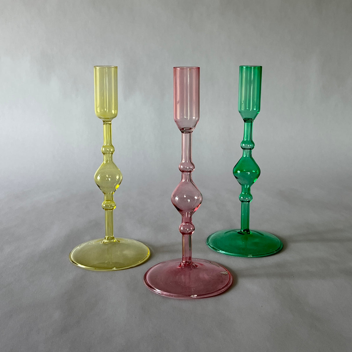 Green/Yellow Taper Candles, Set of 3