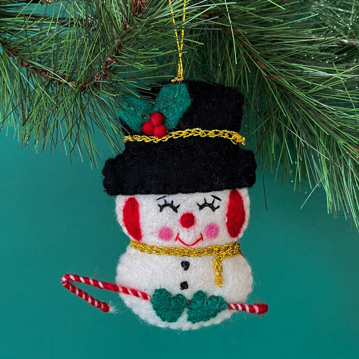 Elf/Snowman/Glove Sequin Felt Christmas Ornaments, Set of 3