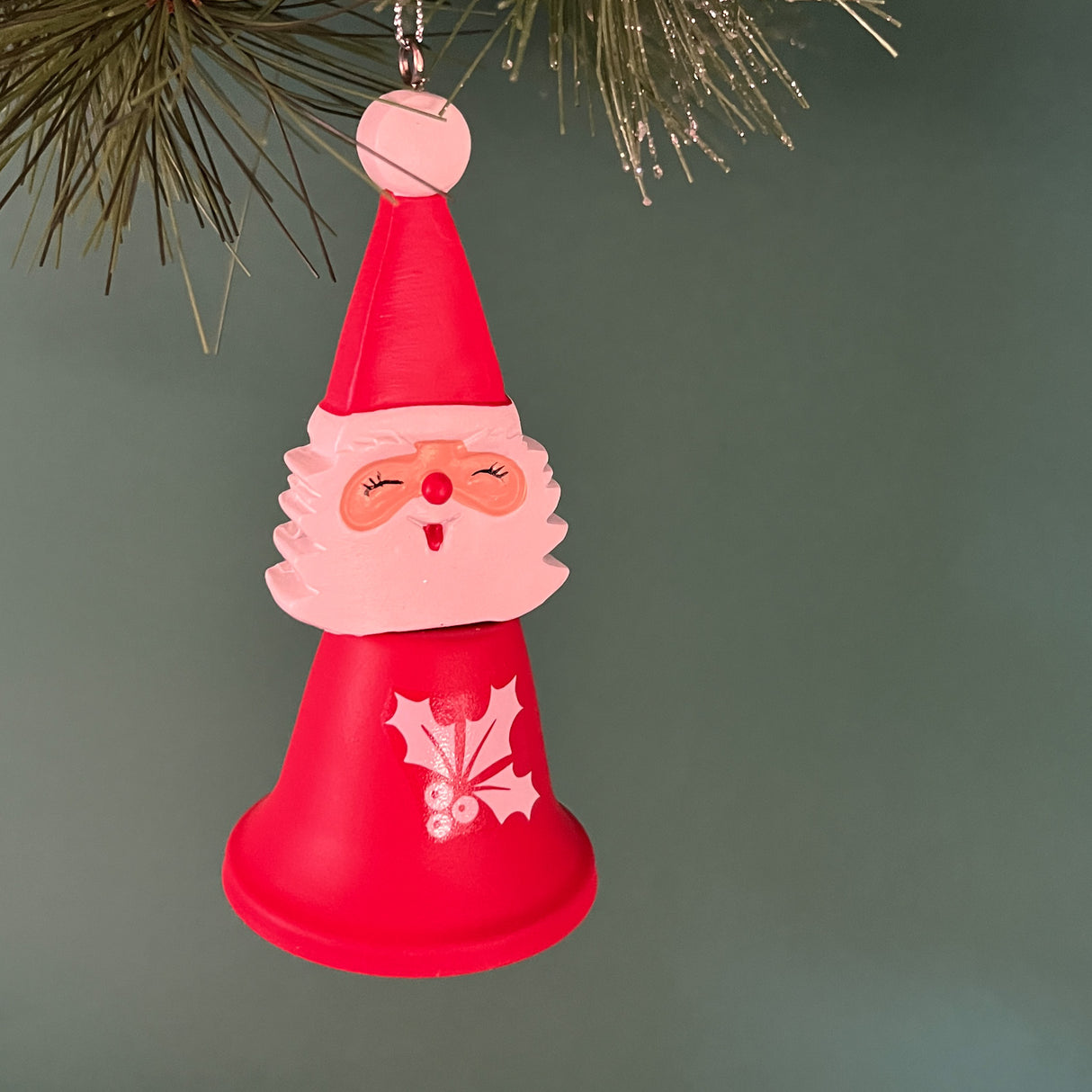 Jolly Santa Holiday Bells Christmas Ornaments, Set of 3