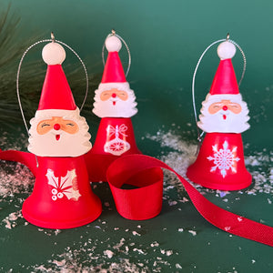 Jolly Santa Holiday Bells Christmas Ornaments, Set of 3