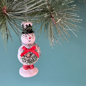 Top Hat Snowmen Vintage-Style Christmas Ornaments, Set of 3