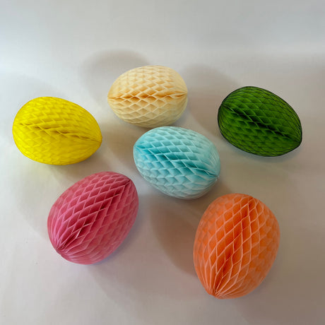 Honeycomb Tissue Paper Eggs, Set of 6