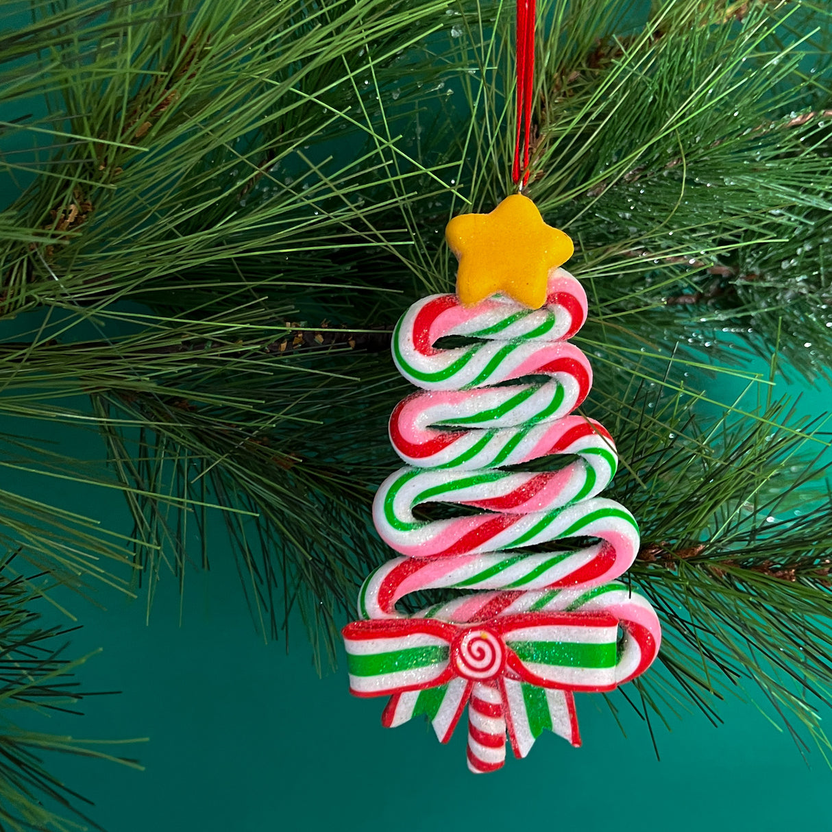 Red/White/Green Candy Cane Delights Christmas Ornaments, Set of 3