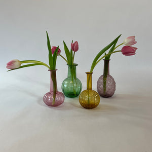 Yellow and Amber Glass Bud Vase