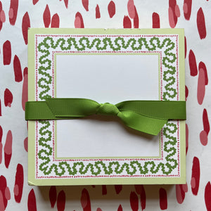 Harbor Trail Green Luxe Square Christmas Notepad