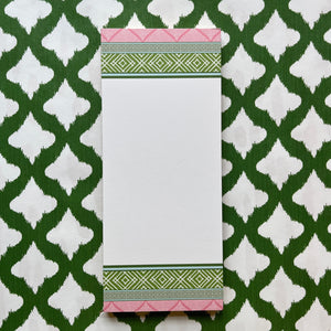 Island House Palm Green/Fez Pink Luxe Skinny Notepad