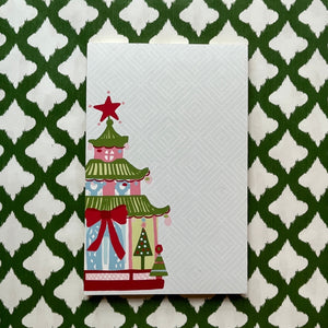 Festive Pagoda Luxe Rectangular Christmas Notepad