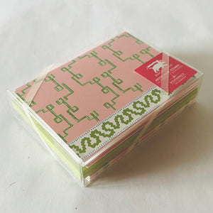 Bamboozled Pink/Green/Harbor Trail Pink/Green Petite Notecard Set