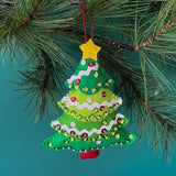 Felt Santa and Christmas Tree Sequin Christmas Ornaments, Set of 2