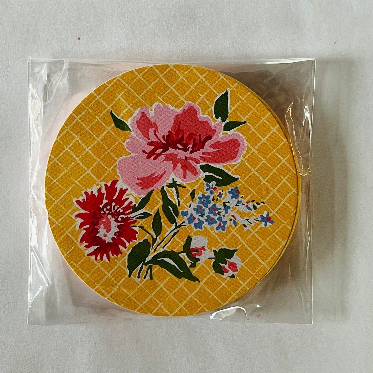 Yellow Swans Island Round Paper Coasters