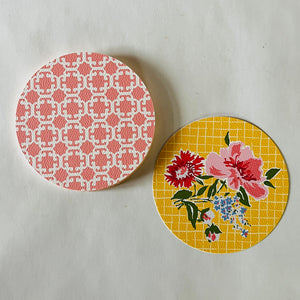 Swans Island Yellow Round Paper Coasters