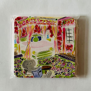 House of Bedlam Bedroom Square Paper Coasters