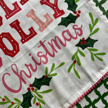 Holly Jolly Christmas Tea Towel/Dish Towel/Guest Towel