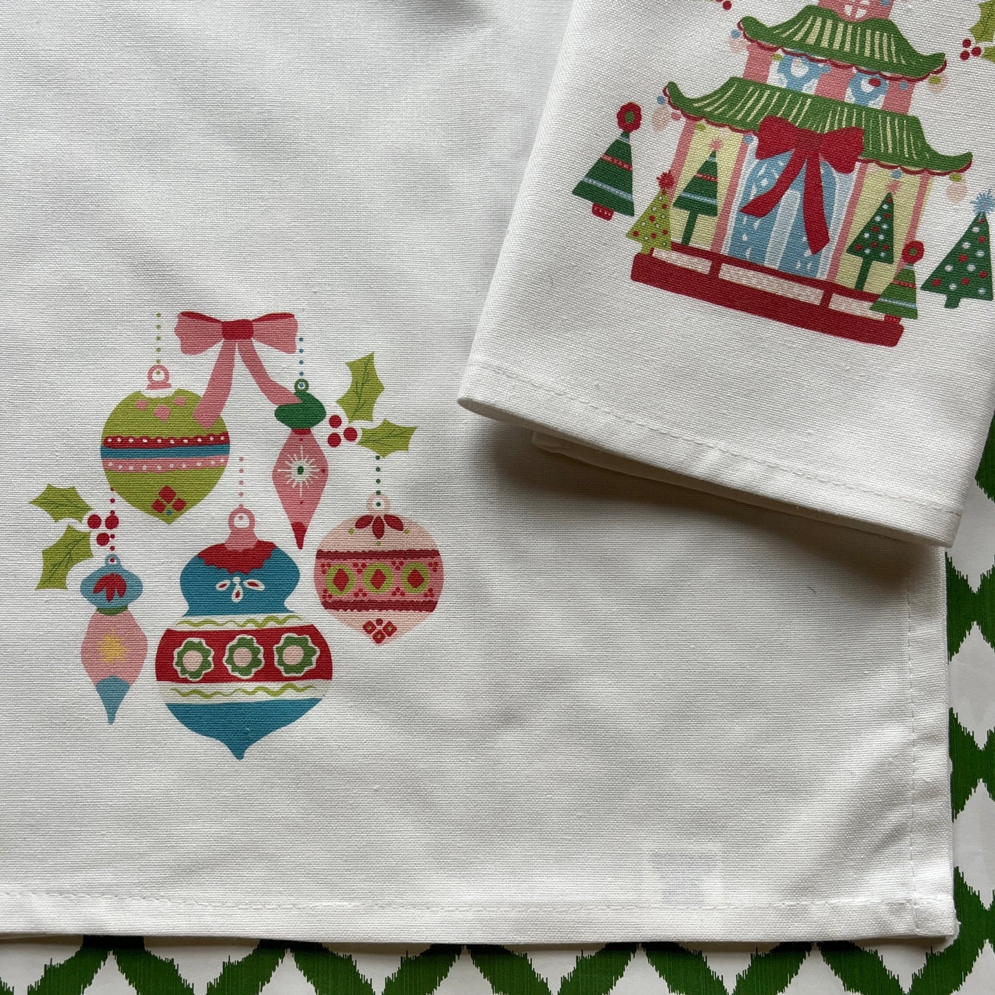 Darling Ornaments Christmas Tea Towel