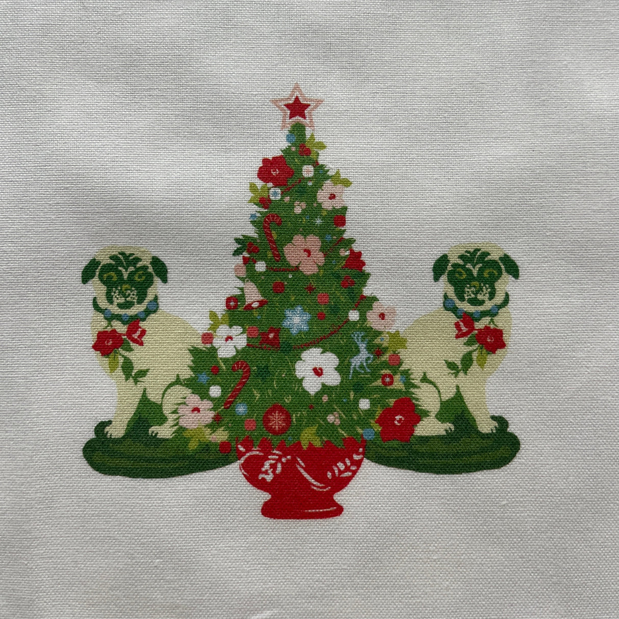 Christmas Pugs Tea Towel/Dish Towel/Guest Towel